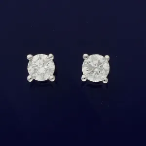 9ct White Gold 0.25ct Diamond Stud Earrings