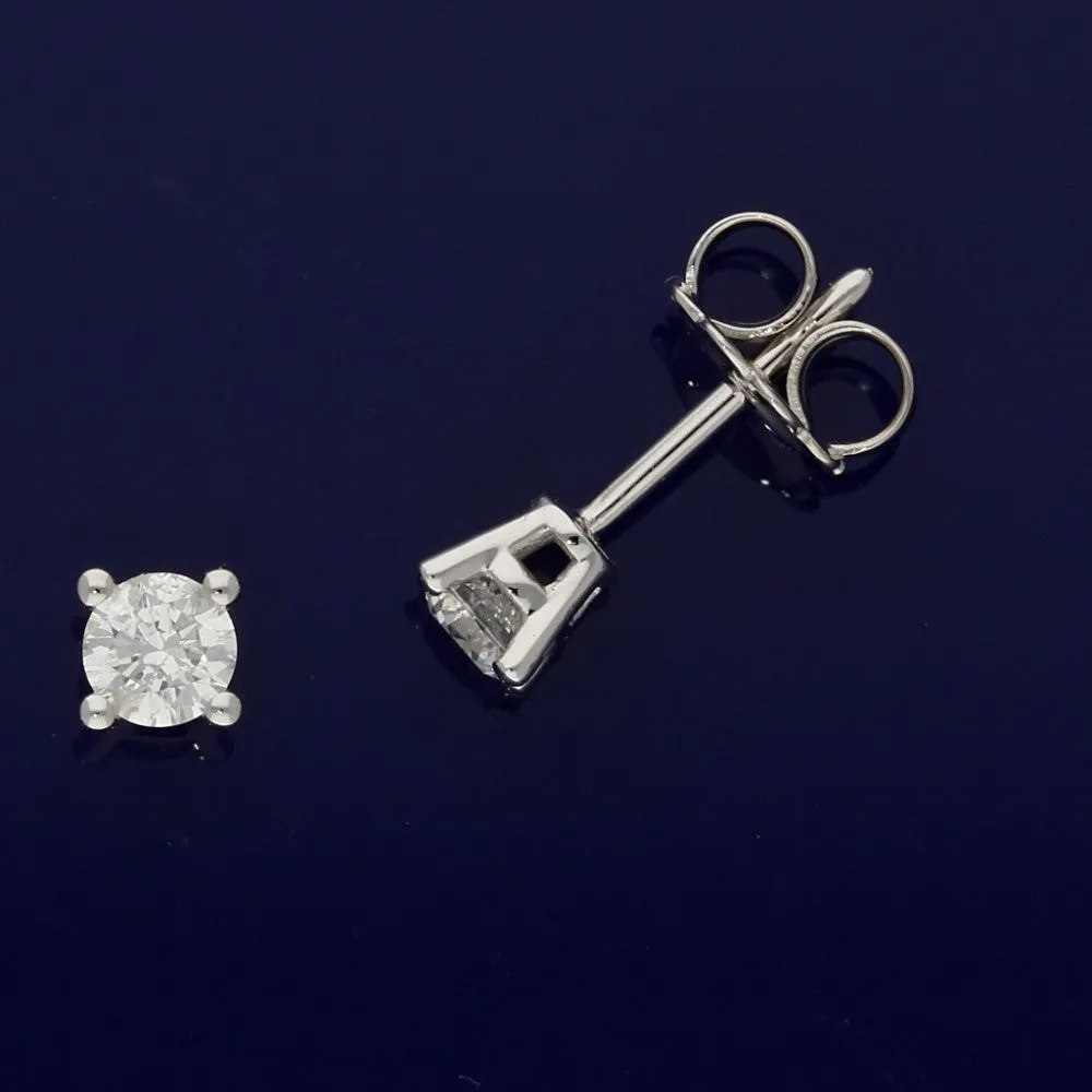 9ct White Gold 0.50ct Diamond Stud Earrings
