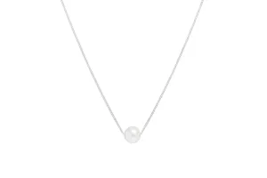 9ct White Gold 7mm Cultured Pearl Pendant on 18'' chain