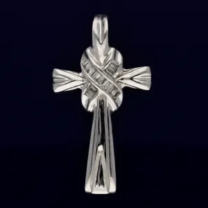 9ct White Gold Baguette Diamond Cross Pendant