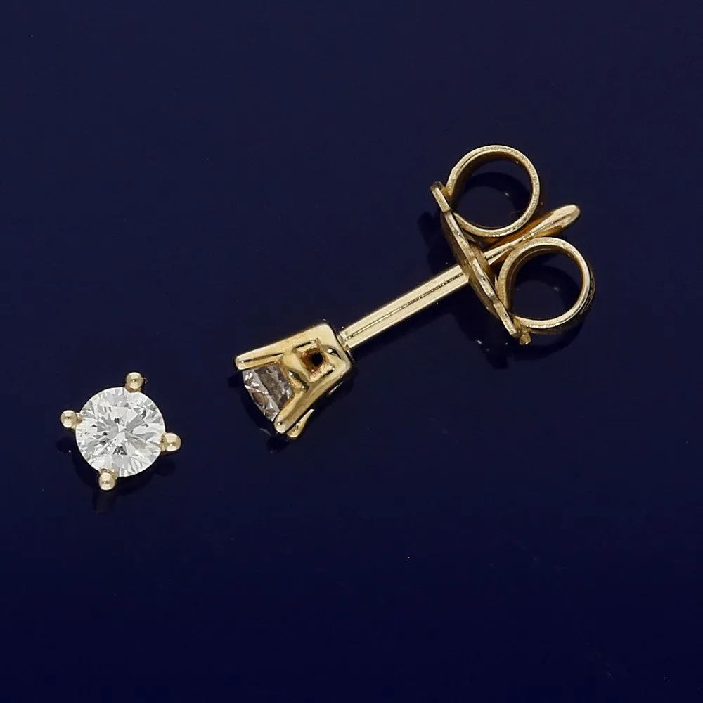 9ct Yellow Gold 0.25ct Diamond Stud Earrings