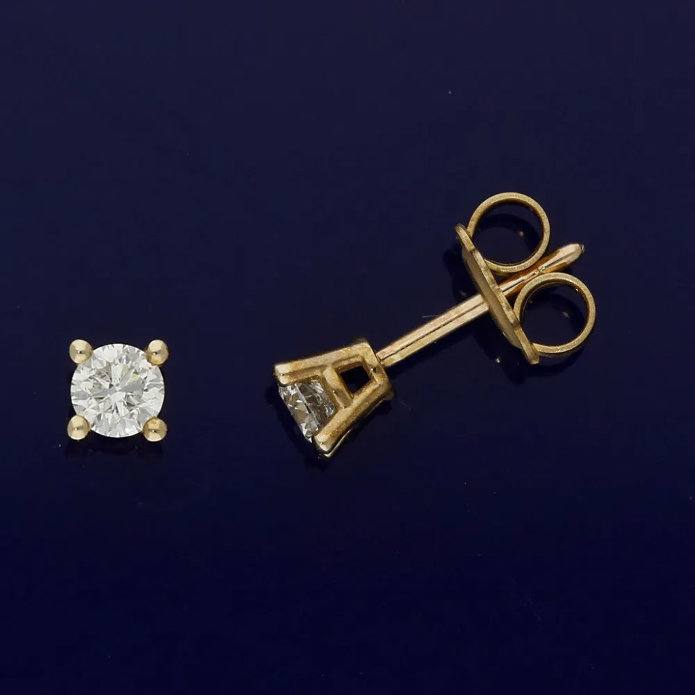 9ct Yellow Gold 0.50ct Diamond Stud Earrings