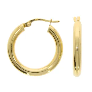 9ct Yellow Gold 15mm Hoop Earrings
