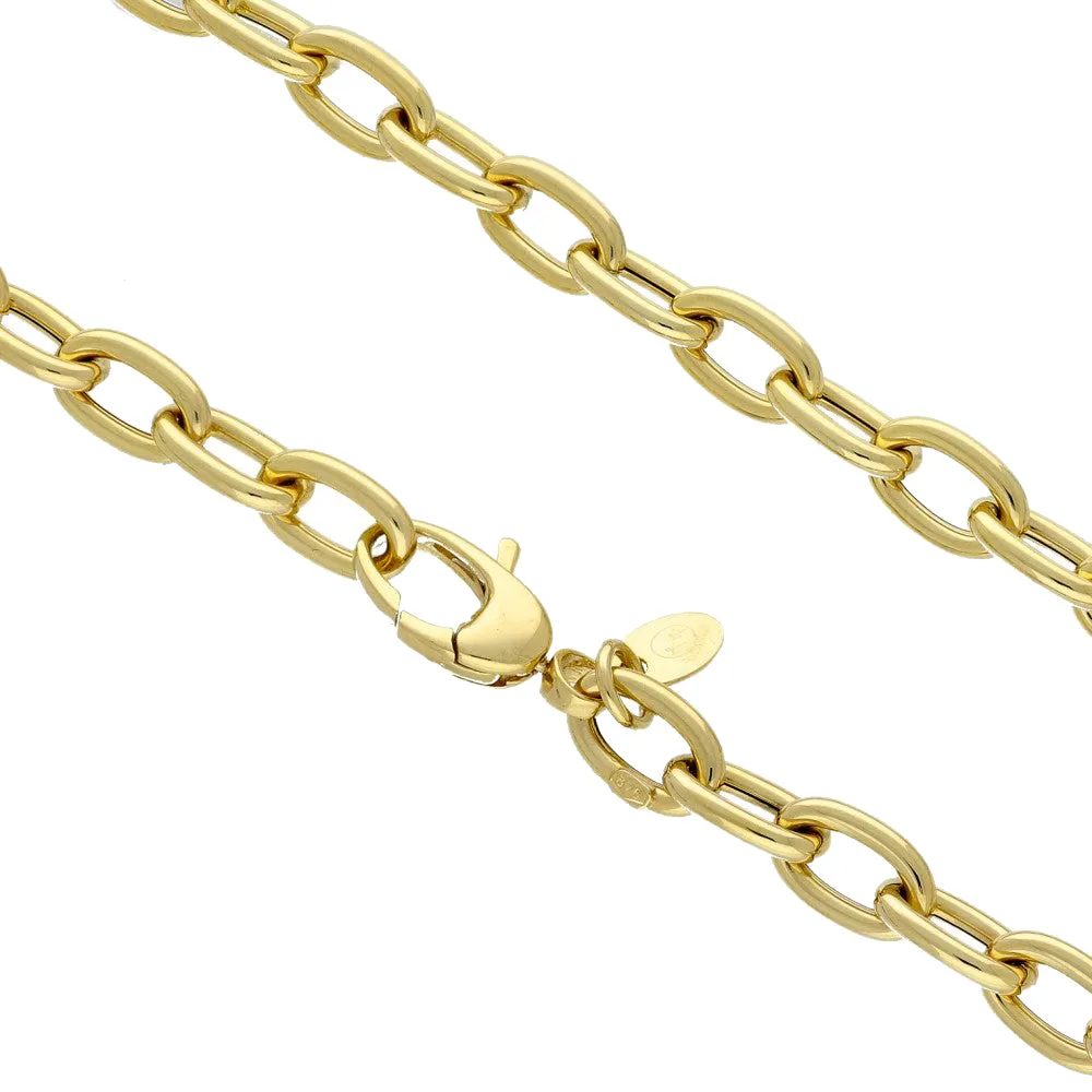 9ct Yellow Gold 18" Belcher Oval Link Chain Statement Necklace