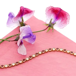9ct Yellow Gold Diamond & Ruby Tennis Bracelet