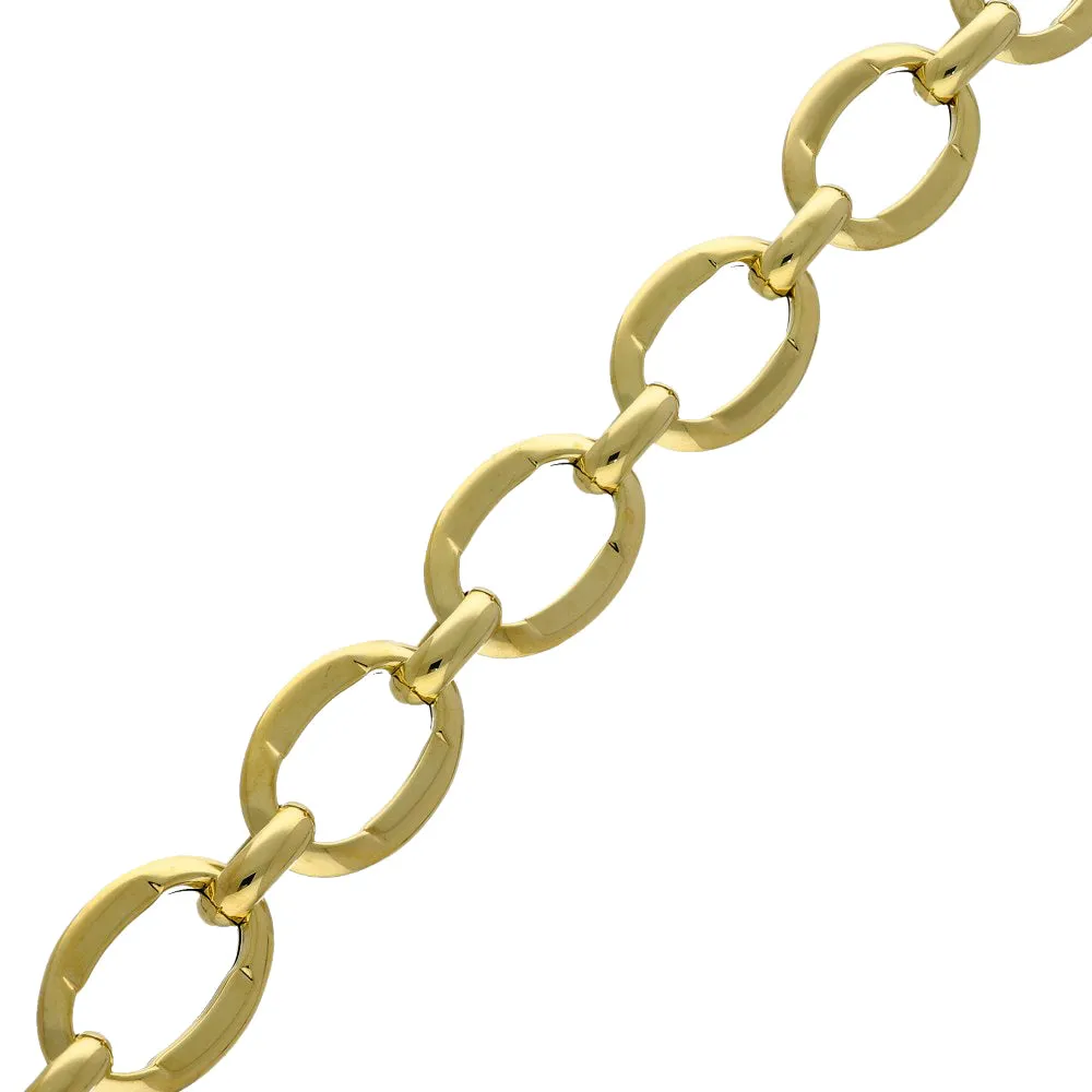 9ct Yellow Gold Oval Link Chain Bracelet