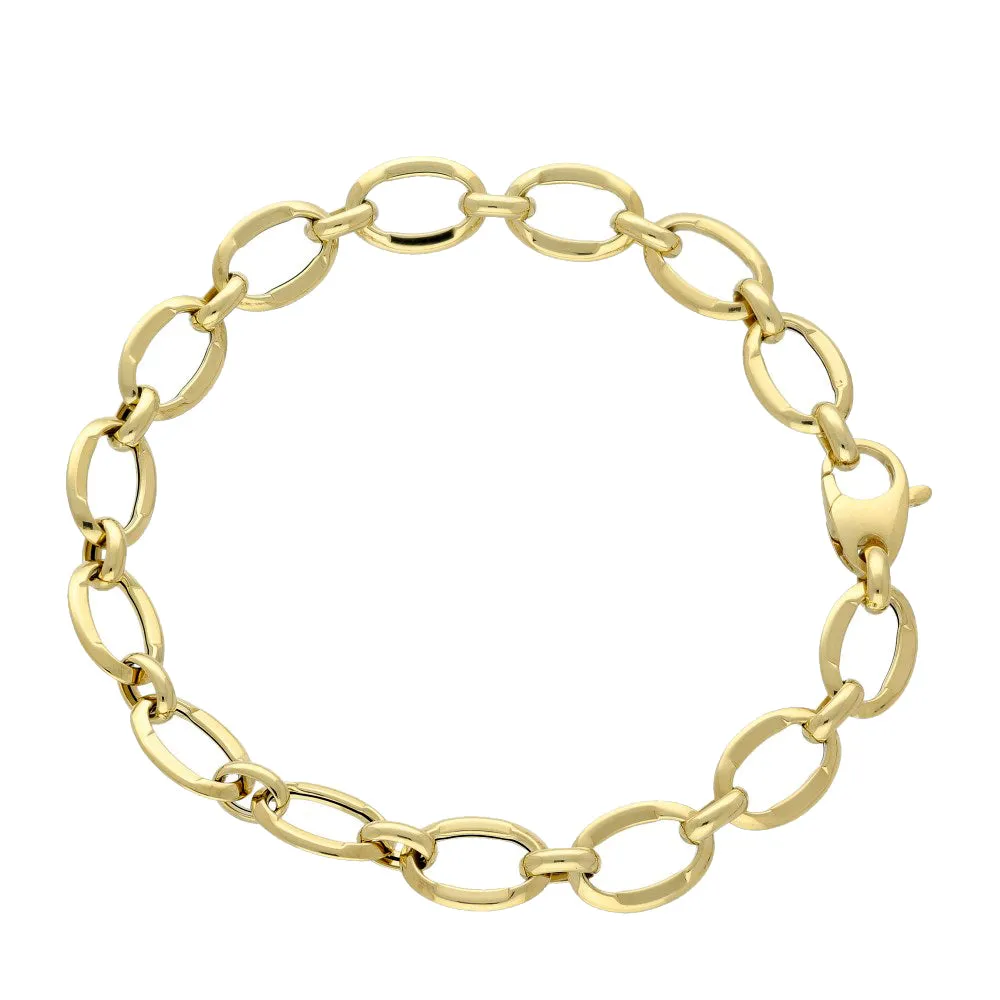 9ct Yellow Gold Oval Link Chain Bracelet
