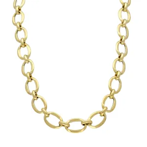 9ct Yellow Gold Oval Link Chain Statement Necklace