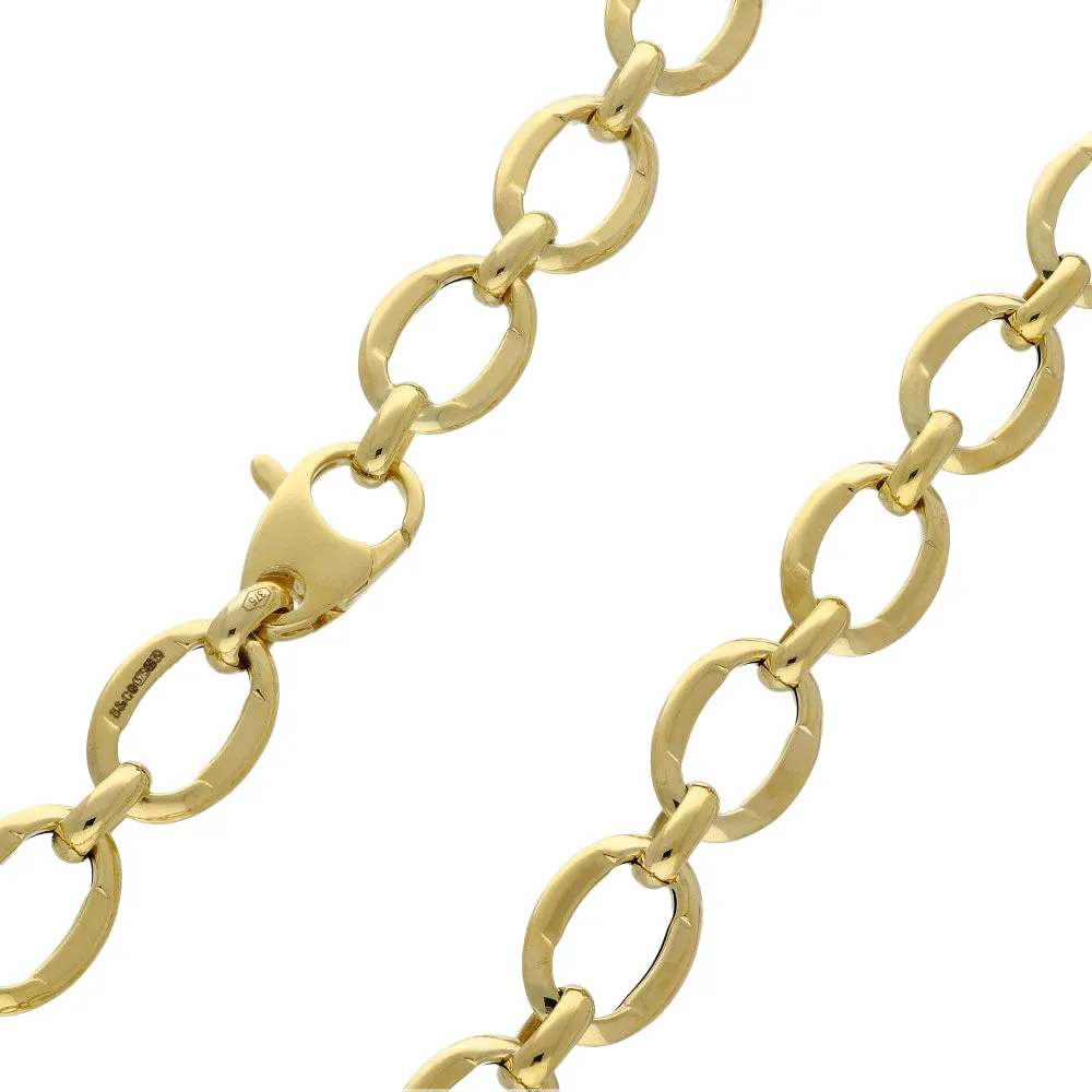 9ct Yellow Gold Oval Link Chain Statement Necklace