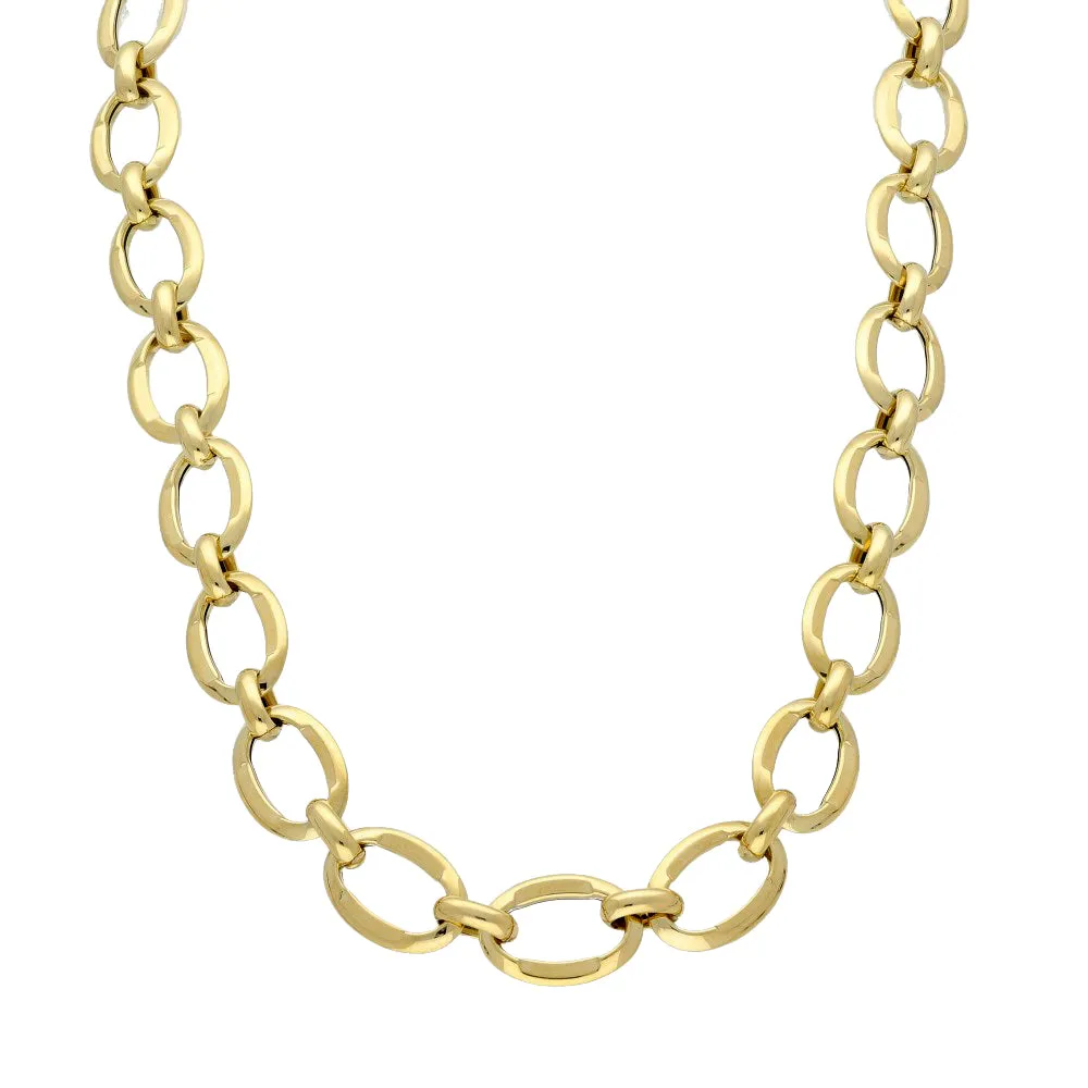 9ct Yellow Gold Oval Link Chain Statement Necklace