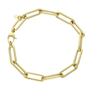 9ct Yellow Gold Paperclip Link Chain Bracelet