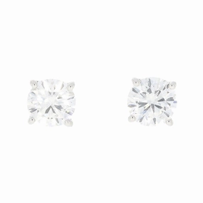 9ct White Gold 1.51cts Lab Created Brilliant Cut Diamond Solitaire Stud Earrings