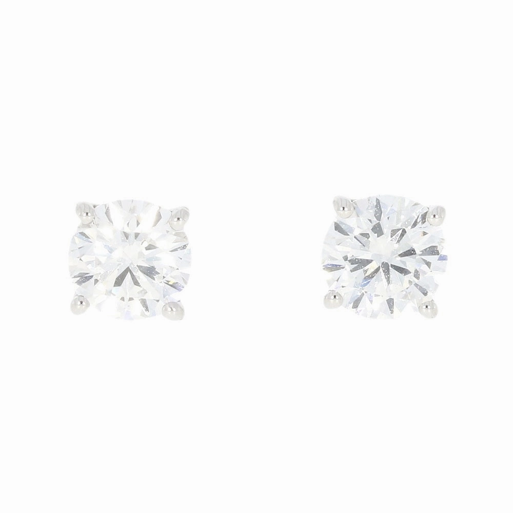 9ct White Gold 1.51cts Lab Created Brilliant Cut Diamond Solitaire Stud Earrings