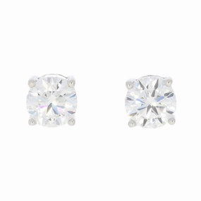 9ct White Gold 2.00cts Lab Grown Diamonds Solitaire Stud Earrings