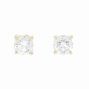 9ct Yellow Gold 1.05cts Lab Created Brilliant Cut Diamond Solitaire Stud Earrings