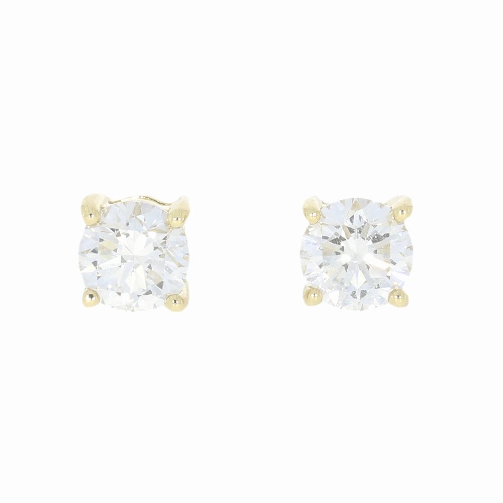 9ct Yellow Gold 1.05cts Lab Created Brilliant Cut Diamond Solitaire Stud Earrings