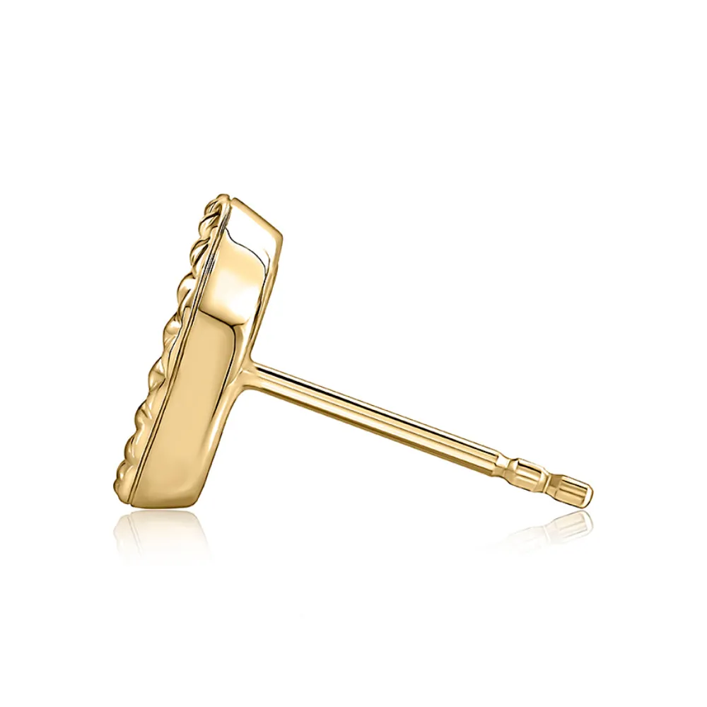 A. Jaffe 14k Diamond Studs with Quilted Borders