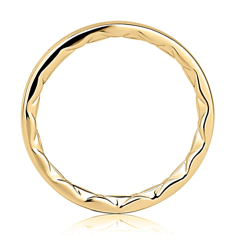 A Jaffe 14k Gold 2mm Classic Quilted Wedding Band