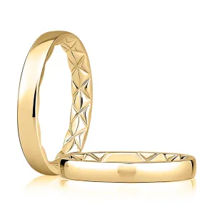 A Jaffe 14k Gold 3mm Classic Quilted Wedding Band