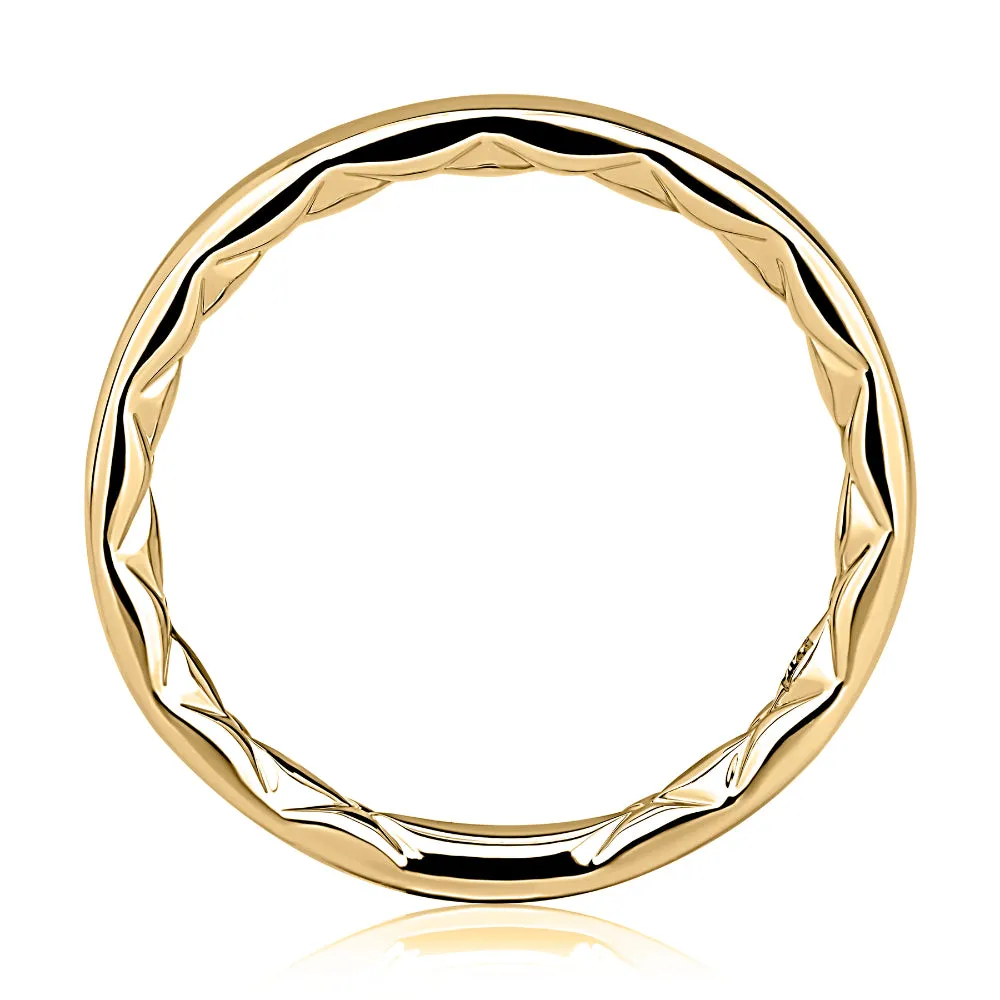 A Jaffe 14k Gold 3mm Classic Quilted Wedding Band