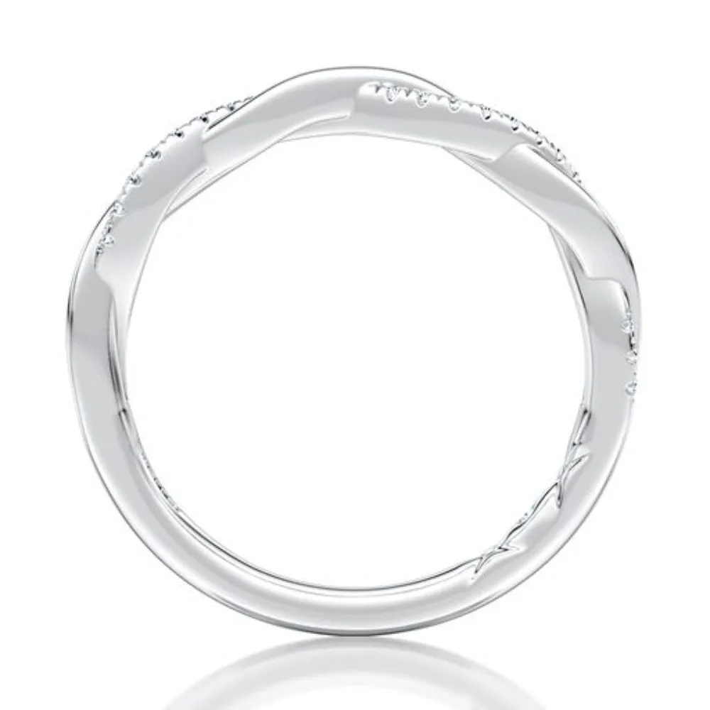 A. Jaffe 14k Gold Twist Pave Diamond Wedding Band