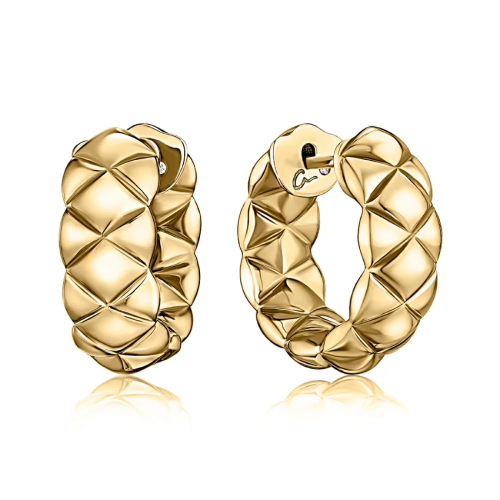 A. Jaffe 14k Small Quilted Huggies