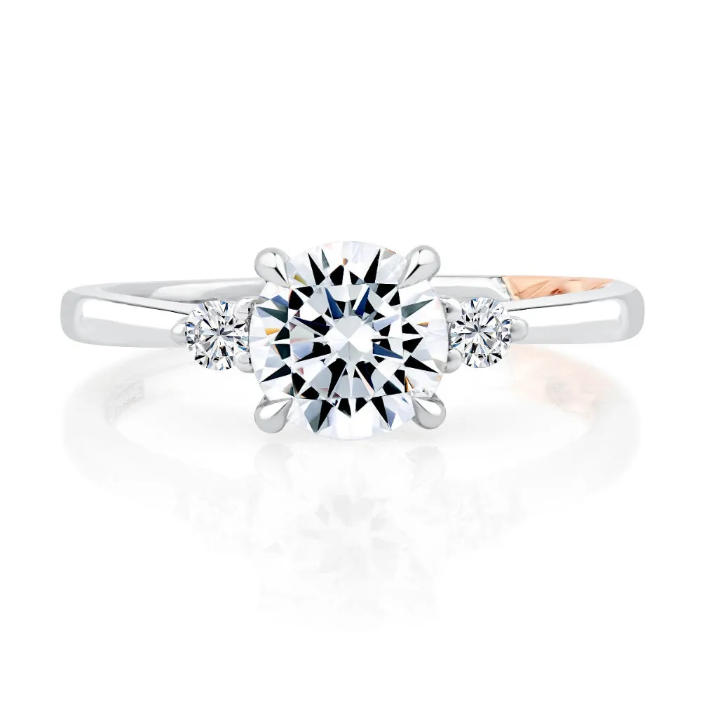 A. Jaffe 14k Statement Round Quilted Engagement Ring