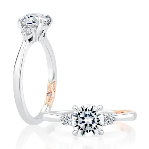 A. Jaffe 14k Statement Round Quilted Engagement Ring