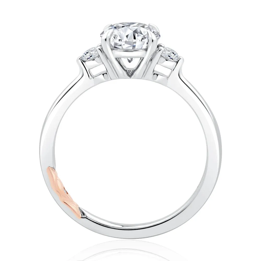 A. Jaffe 14k Statement Round Quilted Engagement Ring