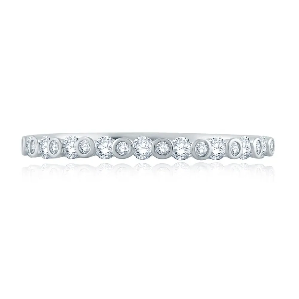 A. JAFFE Alternating Bezel Set Half Circle Stackable Band