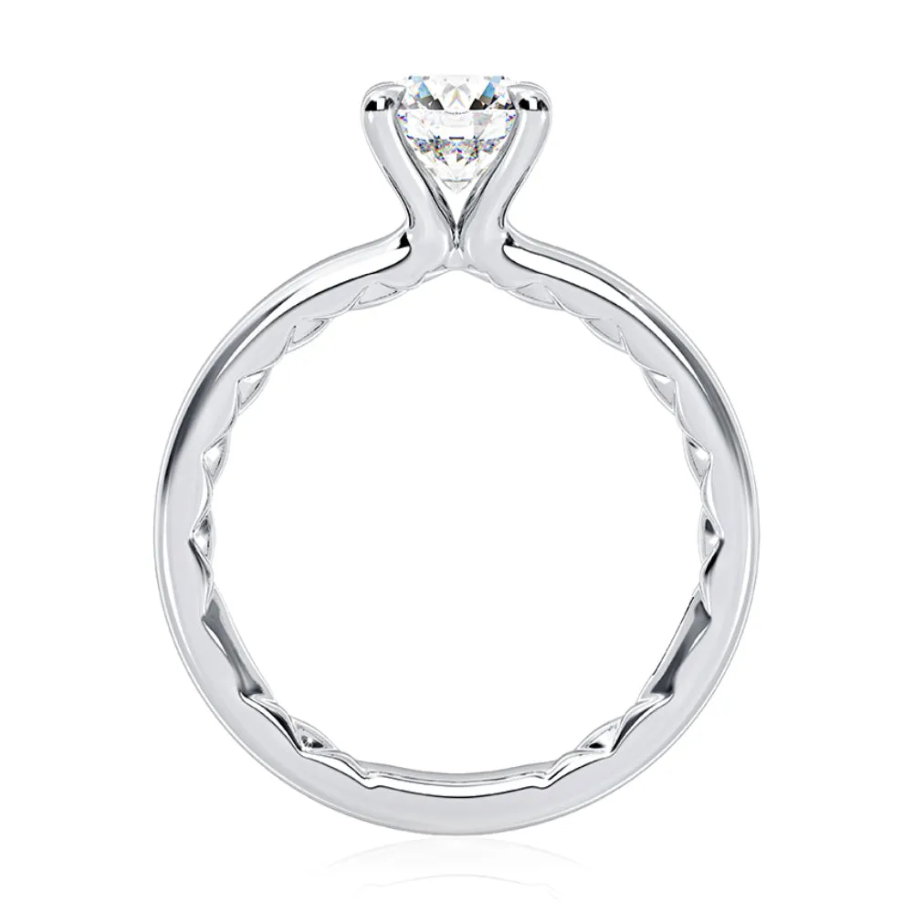 A. JAFFE Classic Four Prongs Solitaire Round Center Diamond Engagement Ring