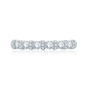 A. JAFFE Diamond Collar Accent Half Circle Wedding Band