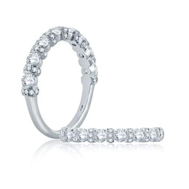 A. JAFFE Diamond Collar Accent Half Circle Wedding Band