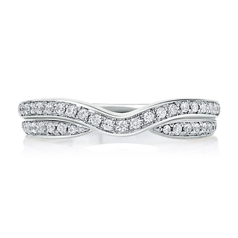 A. Jaffe Double Row Curved Wedding Band