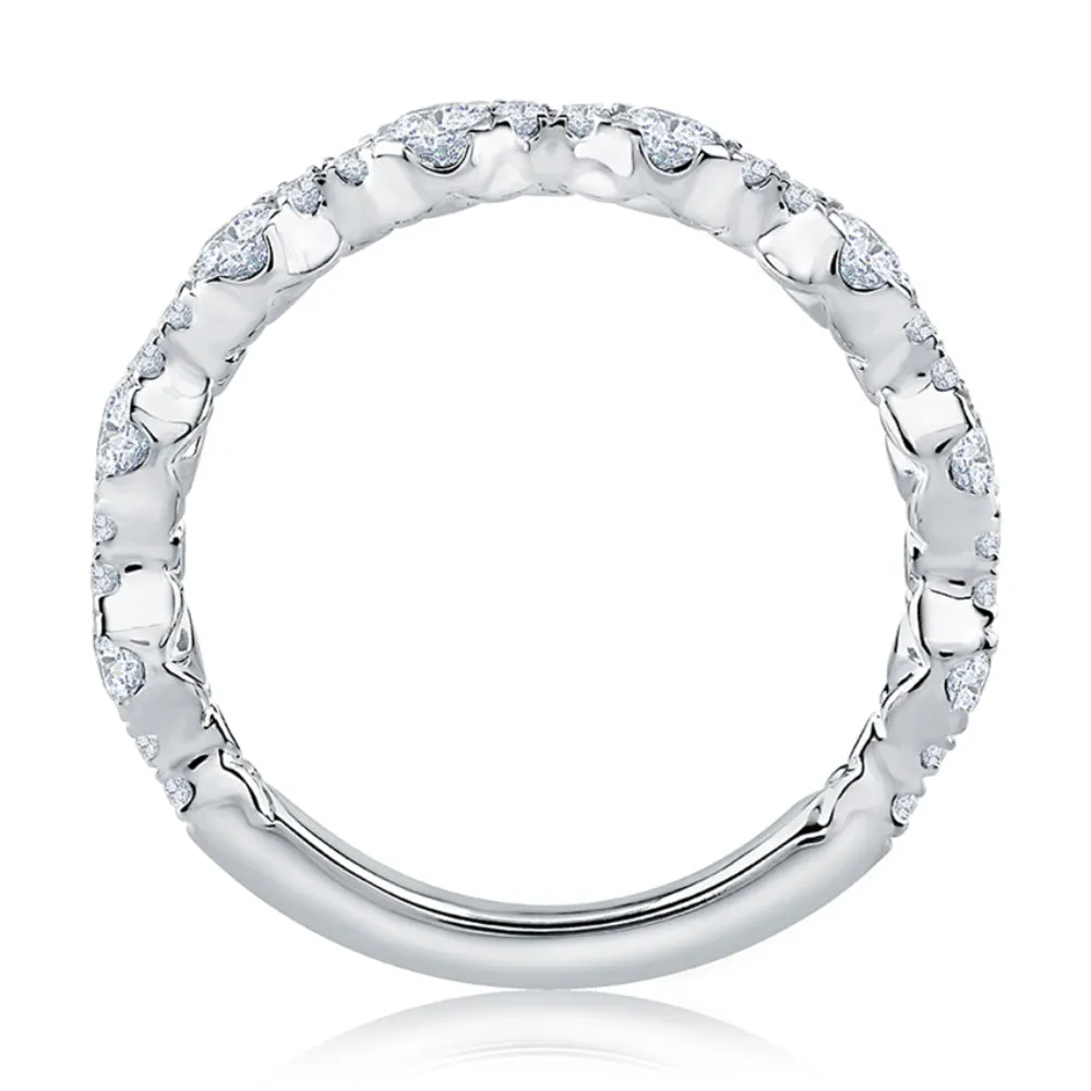 A. JAFFE Floating Bubble Diamond Wedding Band with Quilted Interior