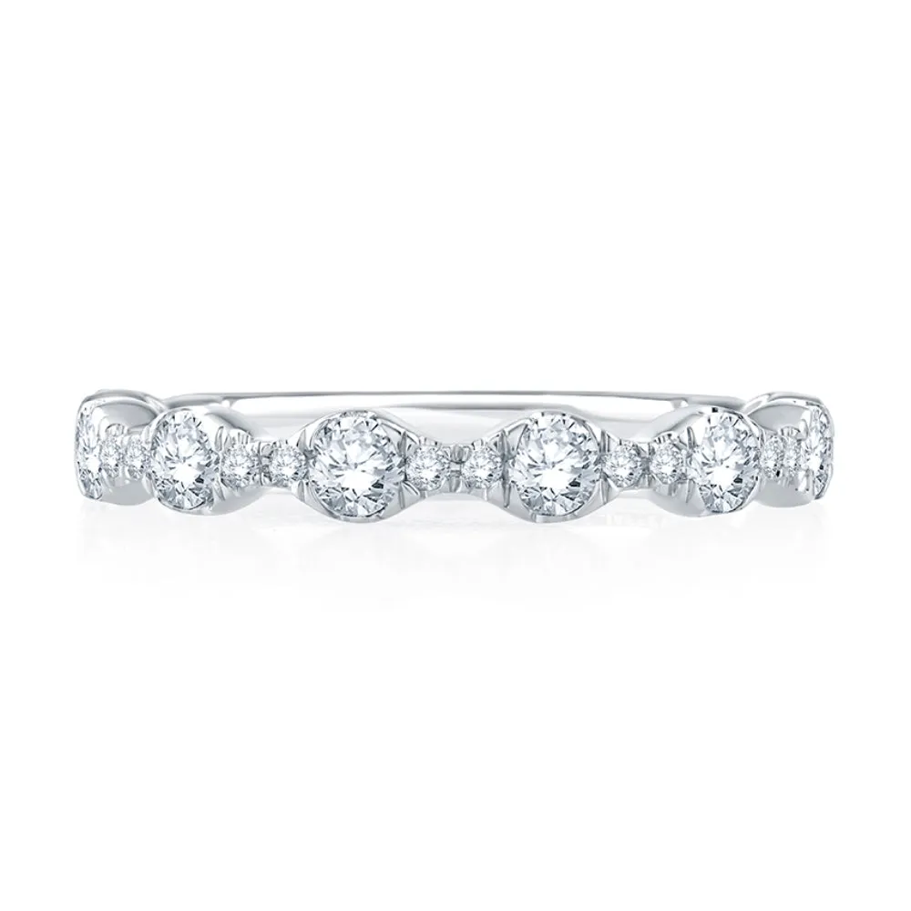 A. JAFFE Floating Bubble Diamond Wedding Band with Quilted Interior