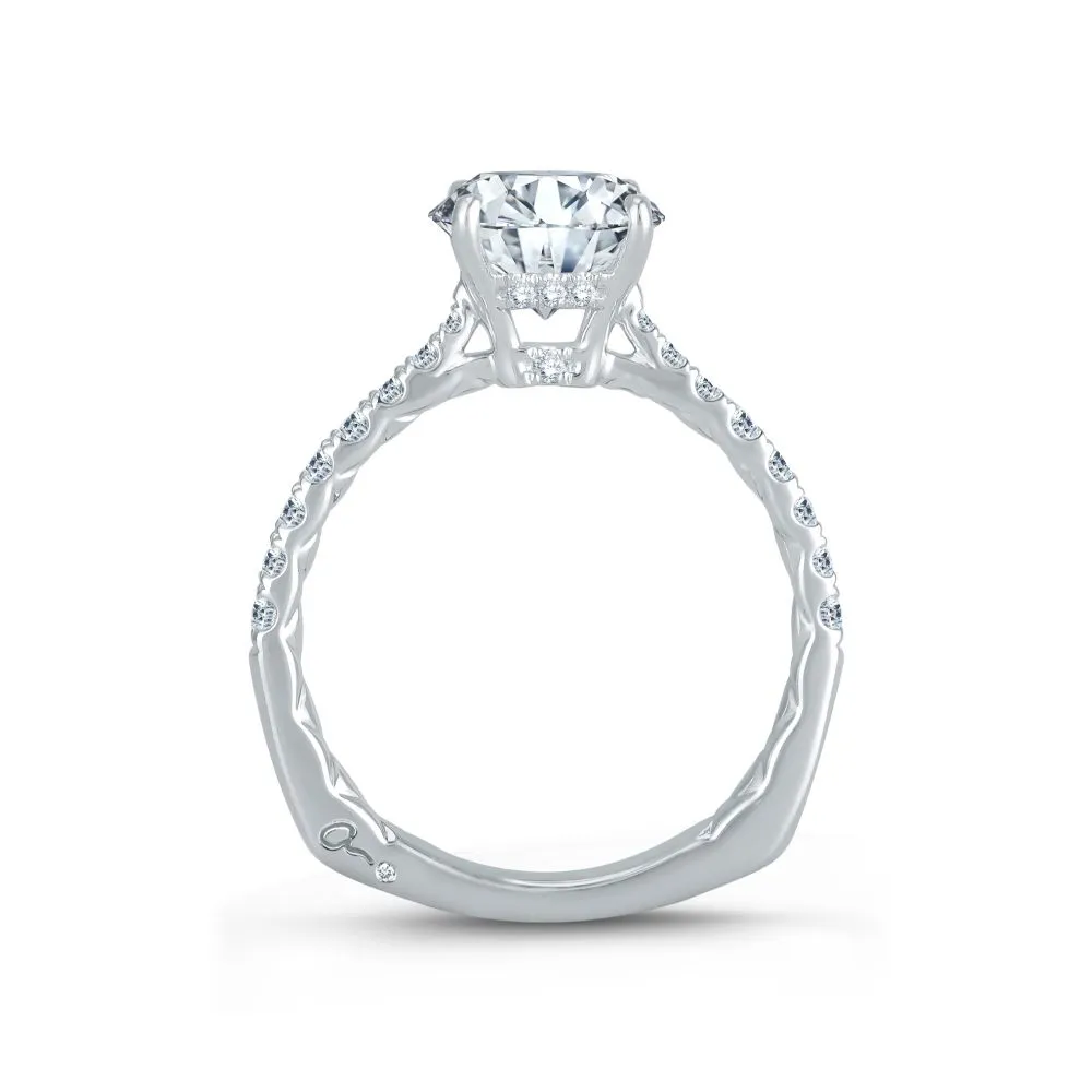 A. JAFFE French Pav Quilted Engagement Ring