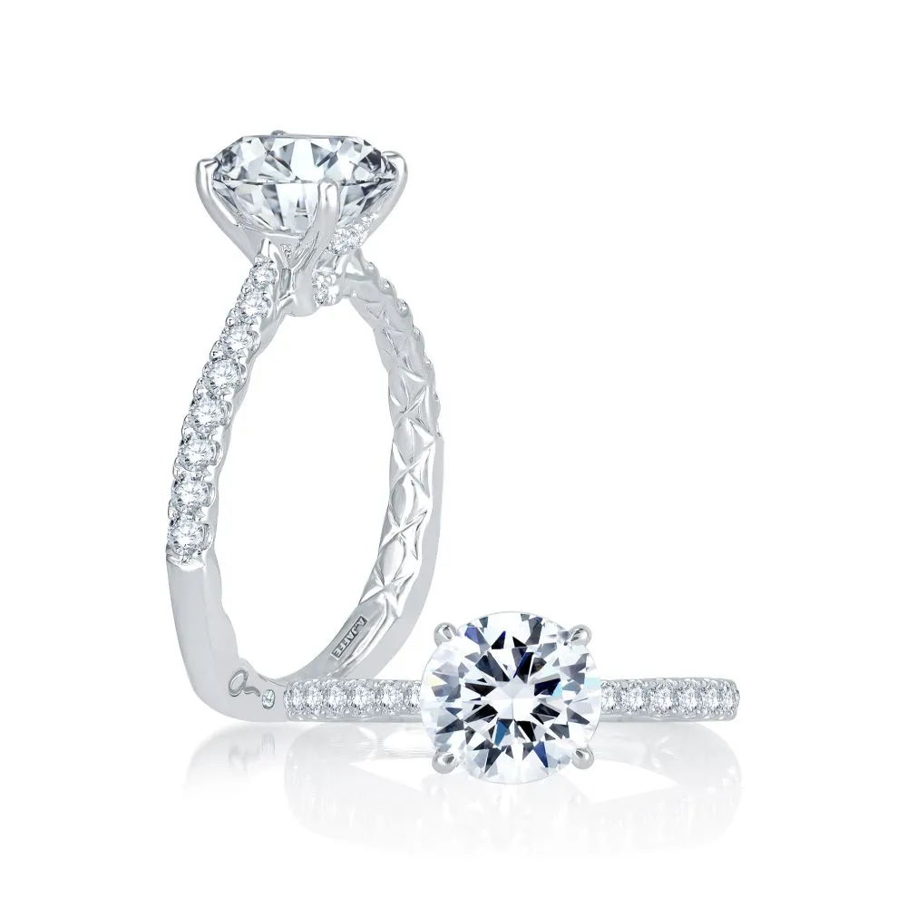 A. JAFFE French Pav Quilted Engagement Ring