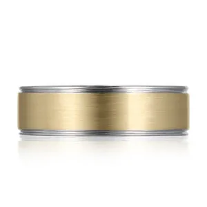 A. Jaffe Men's 14k 6mm Two-Tone Wedding Band