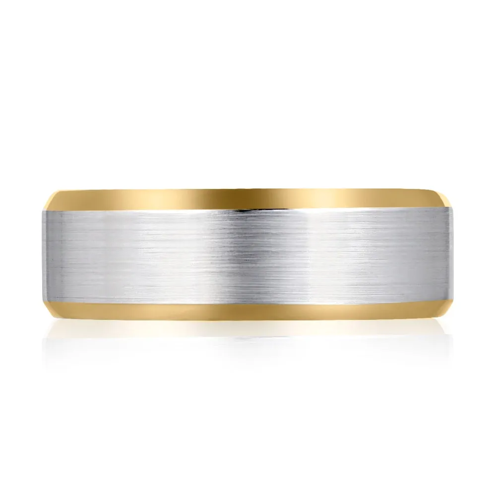 A. Jaffe Men's 14k 8mm Two-Tone Wedding Band