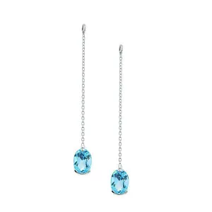 Additif pour Boucles d'oreilles en or blanc et topaze