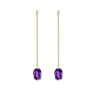 Additif pour Boucles d'oreilles en or jaune et Amtthystes