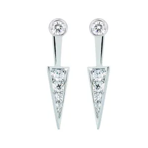 Additifs boucle d'oreilles en or blanc sertie de diamants