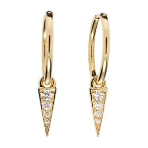 Additifs boucle d'oreilles en or jaune sertis de diamants