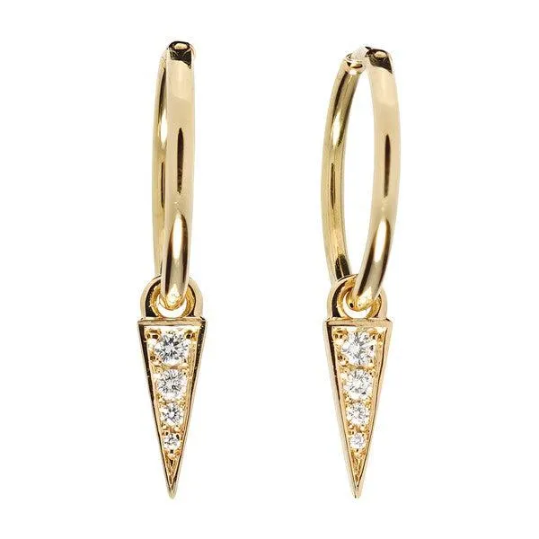 Additifs boucle d'oreilles en or jaune sertis de diamants