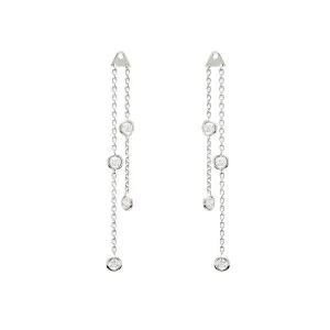 Additifs pendants en or blanc sertis de diamants.