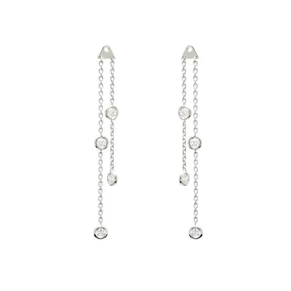 Additifs pendants en or blanc sertis de diamants.