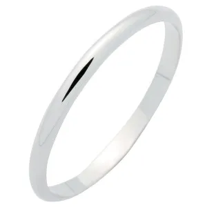 Alliance demi jonc en or blanc.: