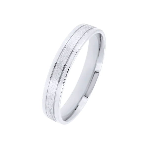 Alliance en or blanc satine