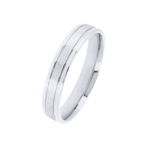 Alliance en or blanc satine